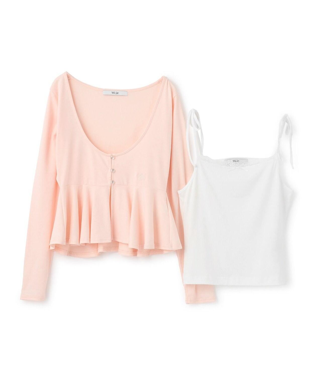 荷葉邊層疊吊帶套裝【韓國時尚】