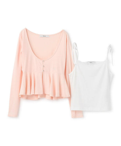 荷葉邊層疊吊帶套裝【韓國時尚】