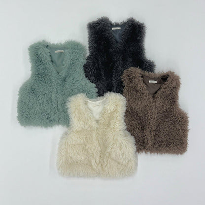 【蓬鬆柔軟】毛絨馬甲