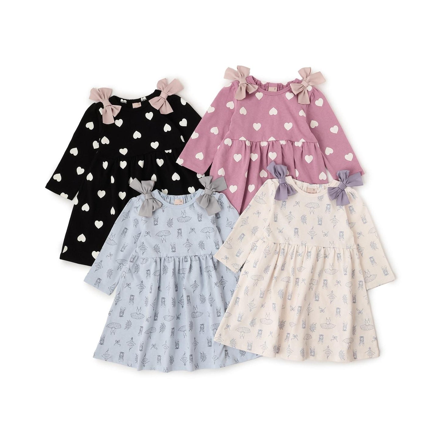 【GOODPRICE】印花蝴蝶結裝飾連衣裙