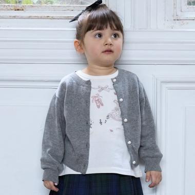 珍珠紐釦針織開衫