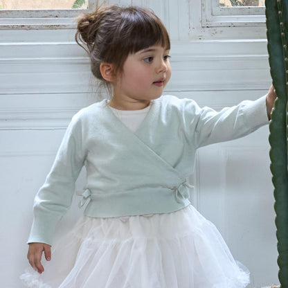 芭蕾風針織交叉開衫