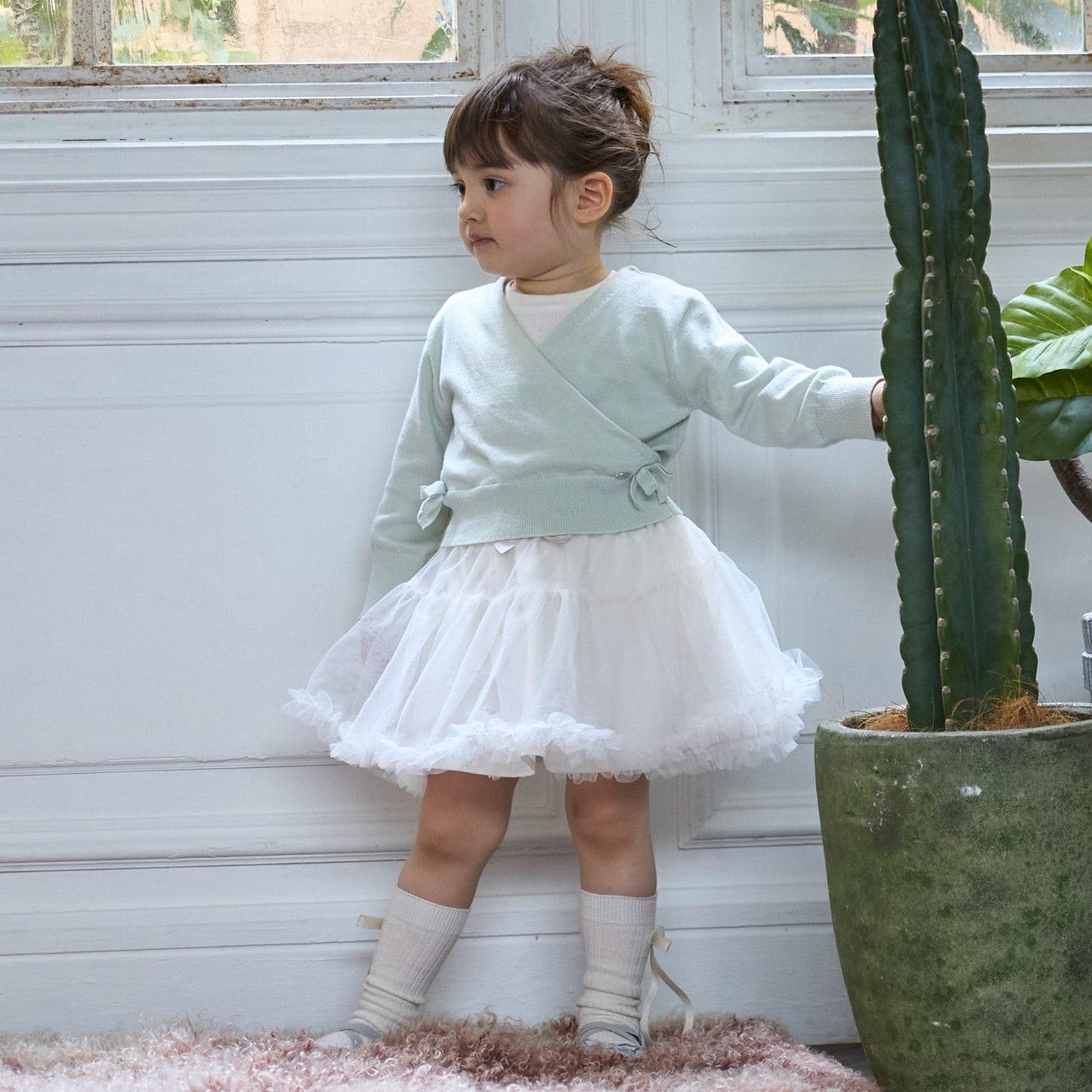 芭蕾風針織交叉開衫