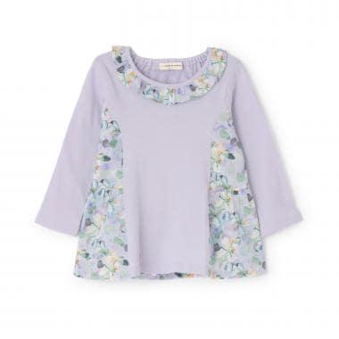 花卉拼接層疊連衣裙式上衣