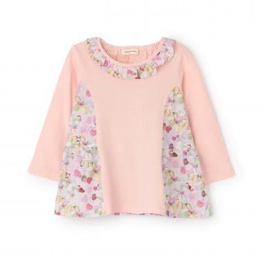 花卉拼接層疊連衣裙式上衣