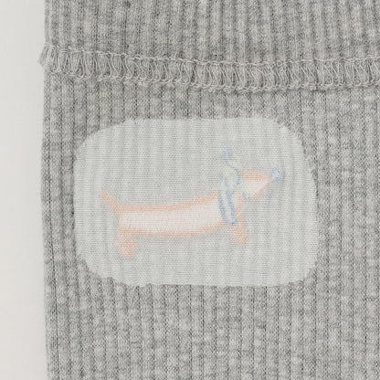dog刺繡羅紋打底褲
