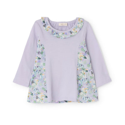 花卉拼接層疊連衣裙式上衣