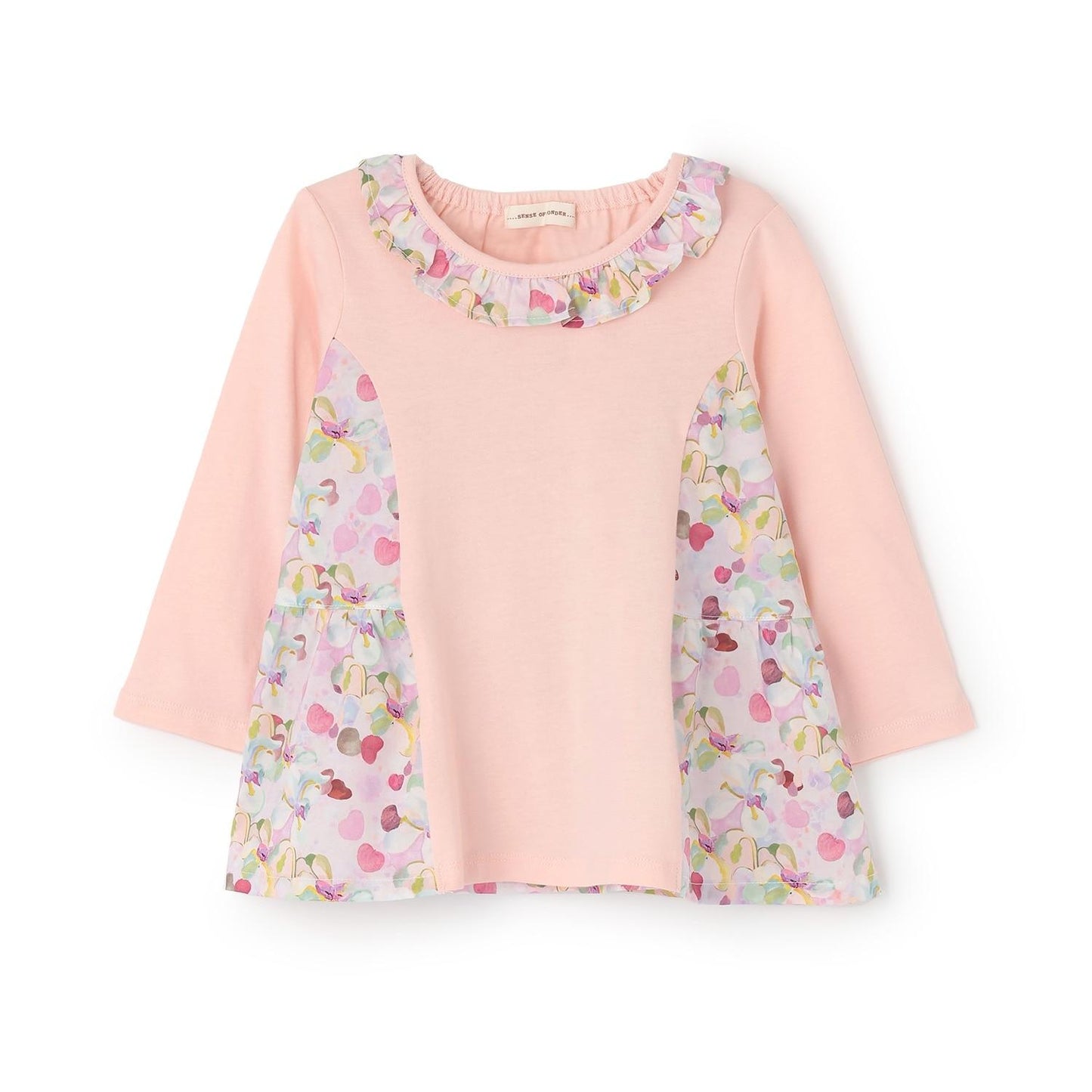 花卉拼接層疊連衣裙式上衣