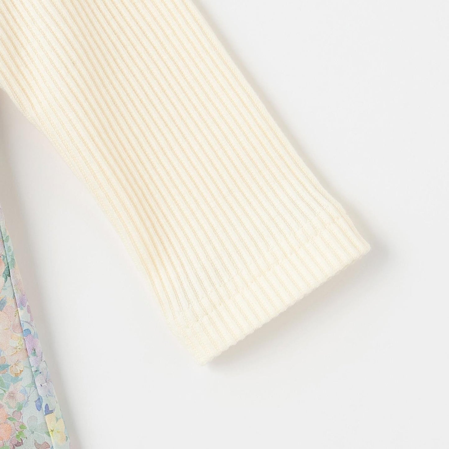 花卉拼接長袖連衣裙