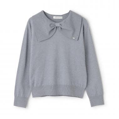 蝴蝶結領針織衫