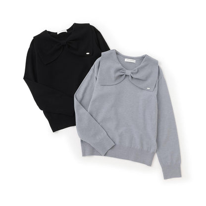 蝴蝶結領針織衫