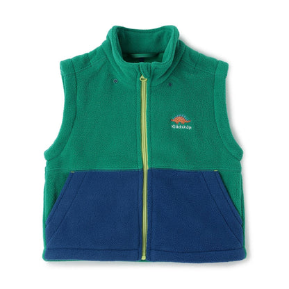 恐龍拼接三用抓絨連帽衫