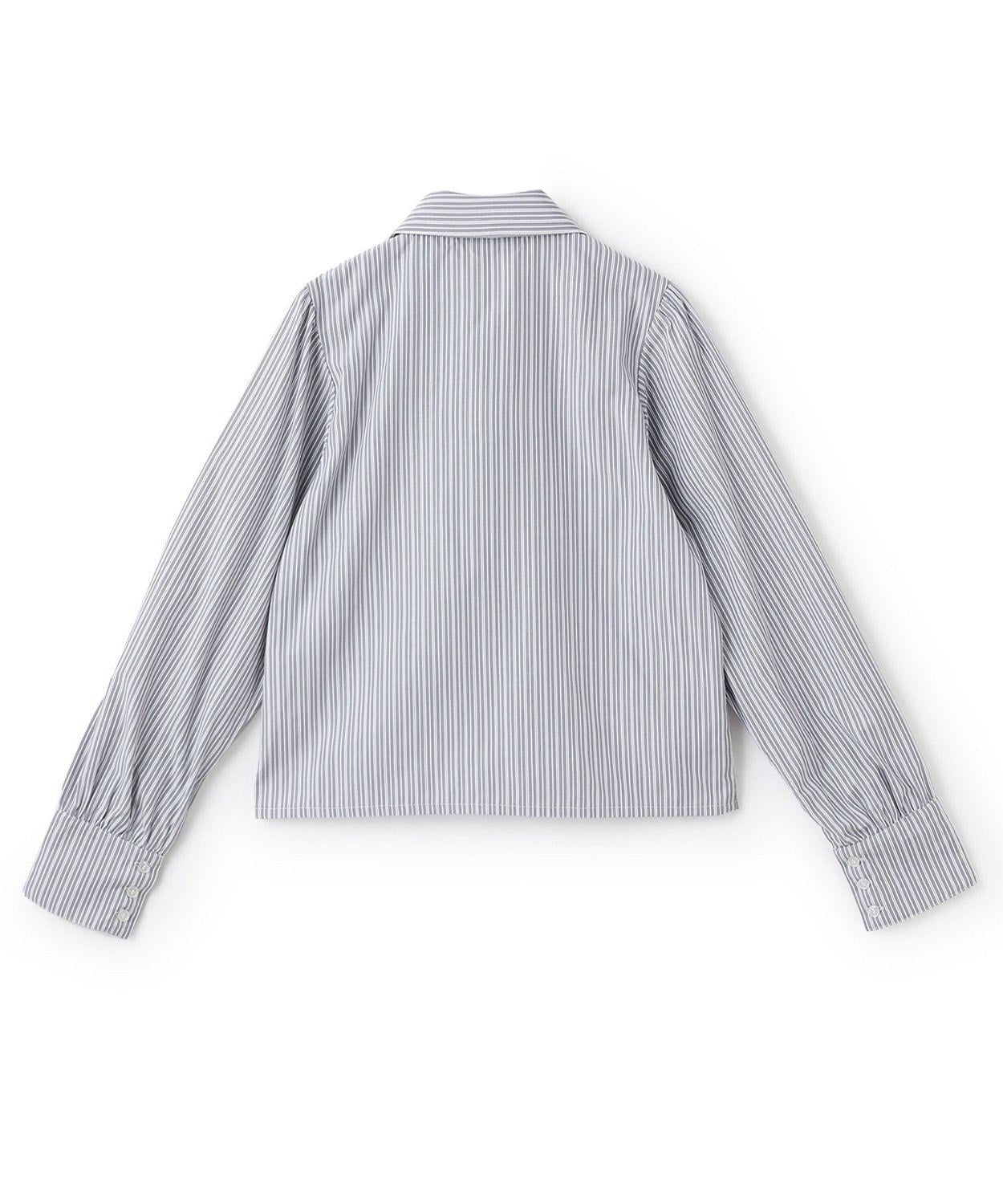 蝴蝶結領標誌刺繡襯衫【韓國時尚】