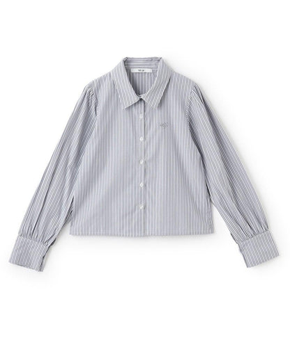 蝴蝶結領標誌刺繡襯衫【韓國時尚】