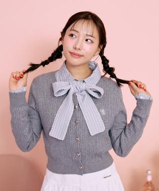 愛心紐扣麻花針織開衫【韓國時尚】
