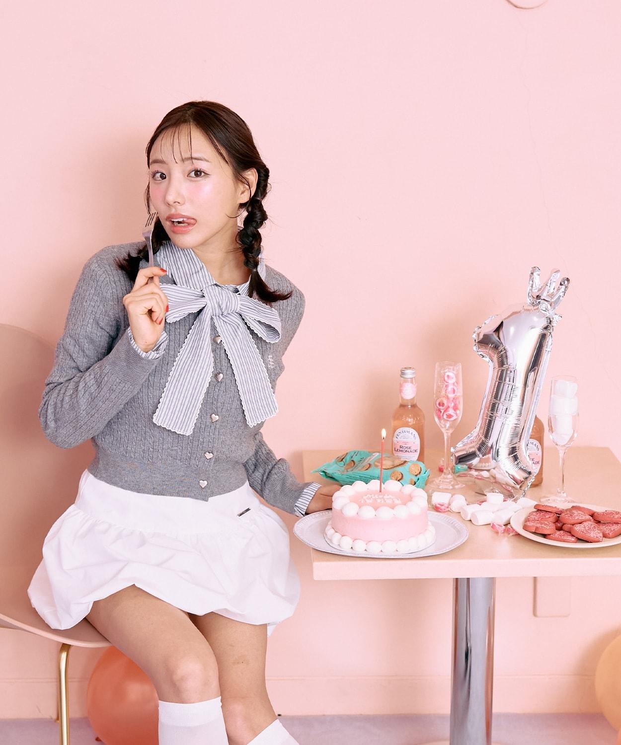 愛心紐扣麻花針織開衫【韓國時尚】