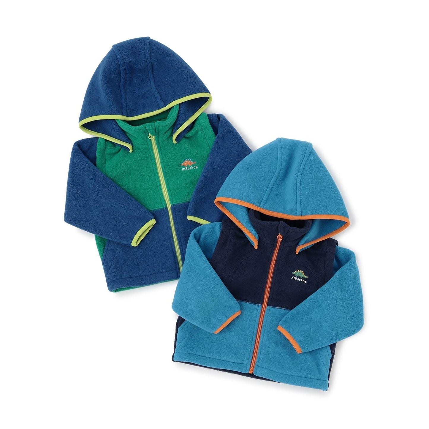 恐龍拼接三用抓絨連帽衫