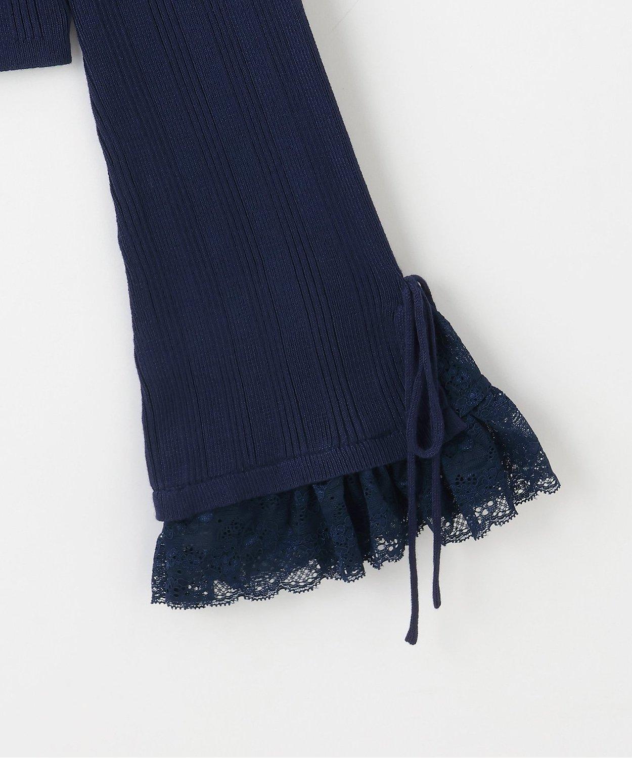 荷葉邊蕾絲針織開衫【韓國時尚】