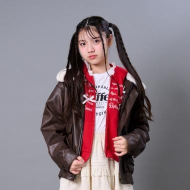 翻領仿皮草合成皮革夾克