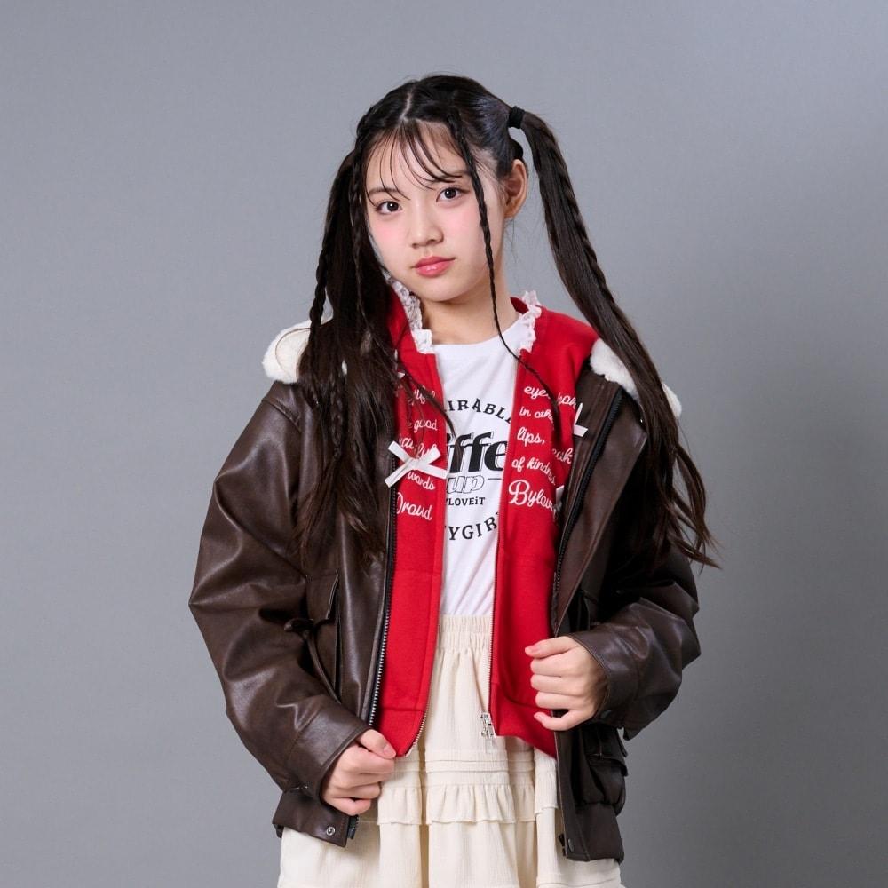 翻領仿皮草合成皮革夾克