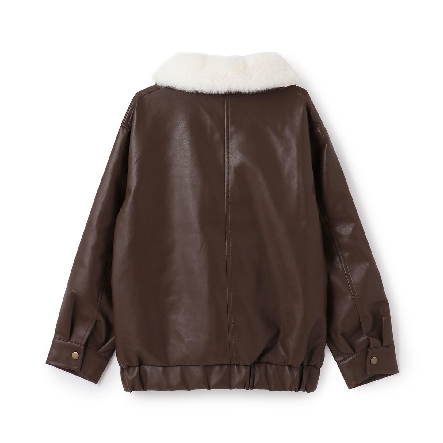 翻領仿皮草合成皮革夾克