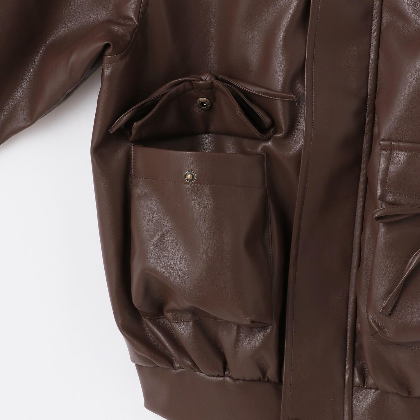 翻領仿皮草合成皮革夾克