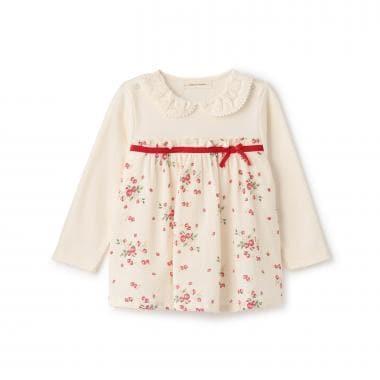 【有機】野草莓長袖女式上衣【日本製造】