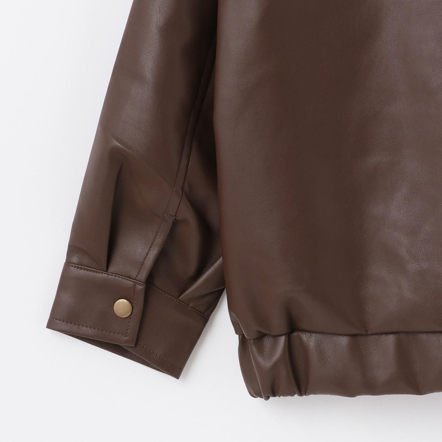 翻領仿皮草合成皮革夾克