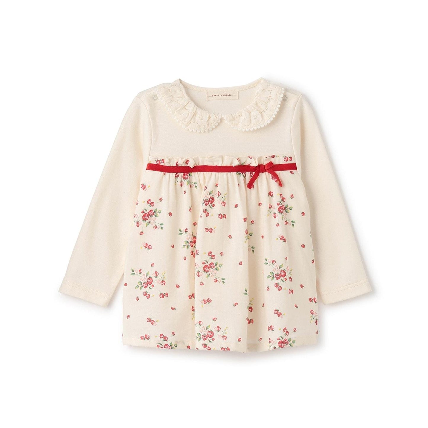 【有機】野草莓長袖女式上衣【日本製造】