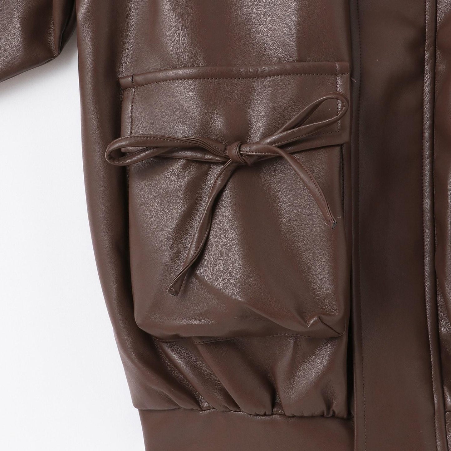 翻領仿皮草合成皮革夾克