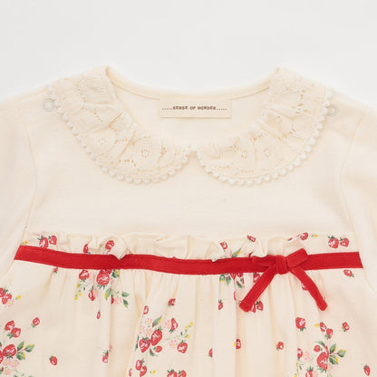 【有機】野草莓長袖女式上衣【日本製造】