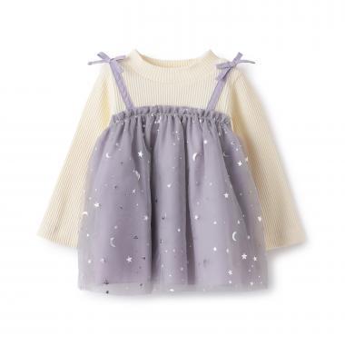 星星網紗長款上衣