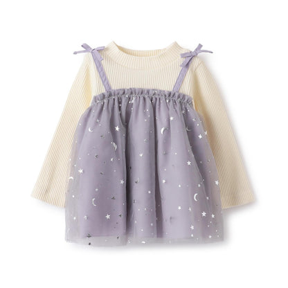 星星網紗長款上衣