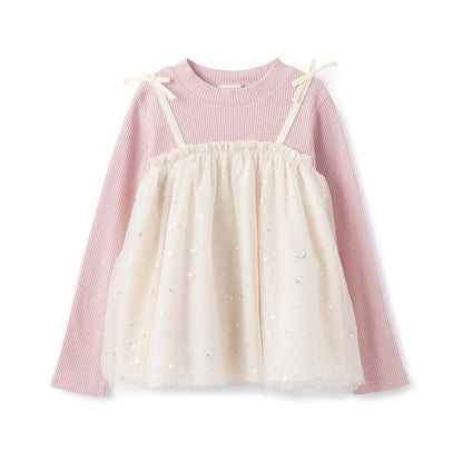 星星網紗長款上衣