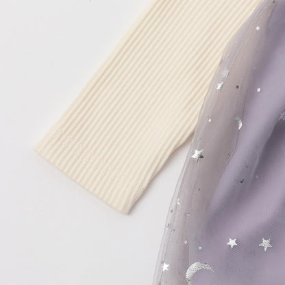 星星網紗長款上衣