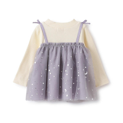 星星網紗長款上衣