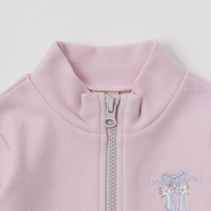 【芭蕾】荷葉邊拉鍊上衣長褲套裝