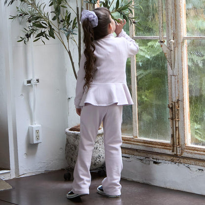 【芭蕾】荷葉邊拉鍊上衣長褲套裝