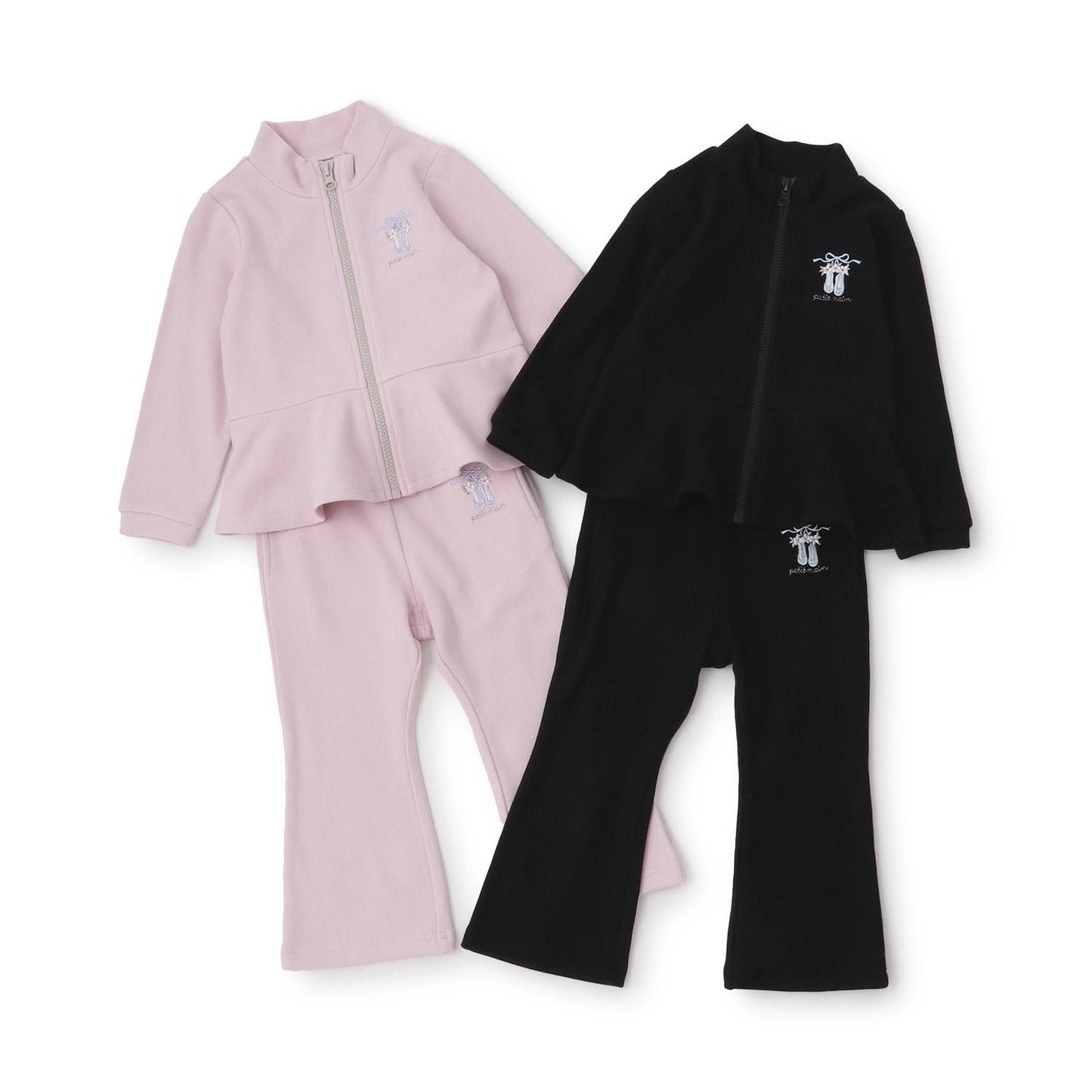 【芭蕾】荷葉邊拉鍊上衣長褲套裝