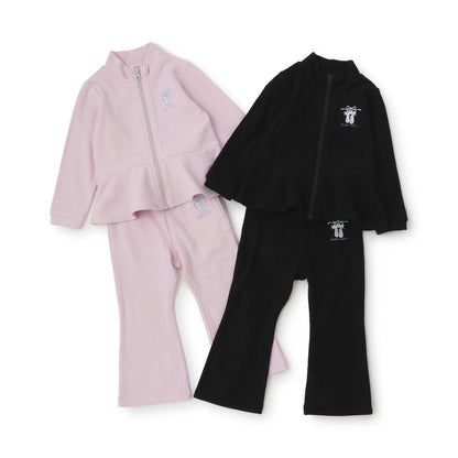 【芭蕾】荷葉邊拉鍊上衣長褲套裝