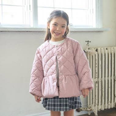 珍珠裝飾菱格短款外套