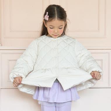 珍珠裝飾菱格短款外套