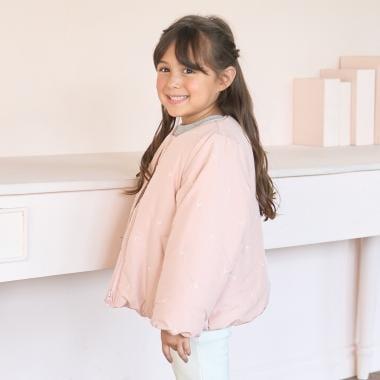 拼色全刺繡無領夾克