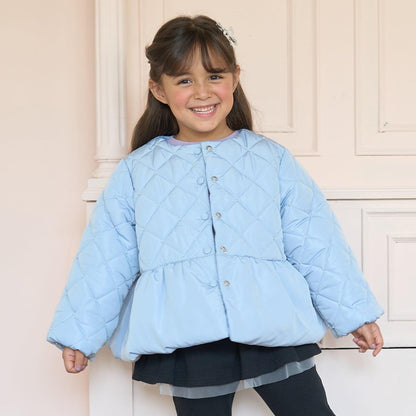 珍珠裝飾菱格短款外套