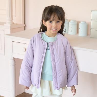 拼色全刺繡無領夾克