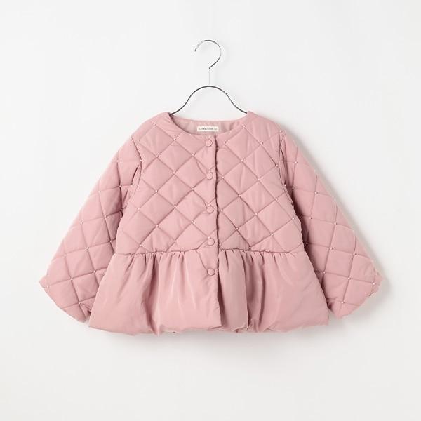 珍珠裝飾菱格短款外套