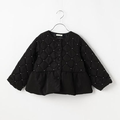 珍珠裝飾菱格短款外套