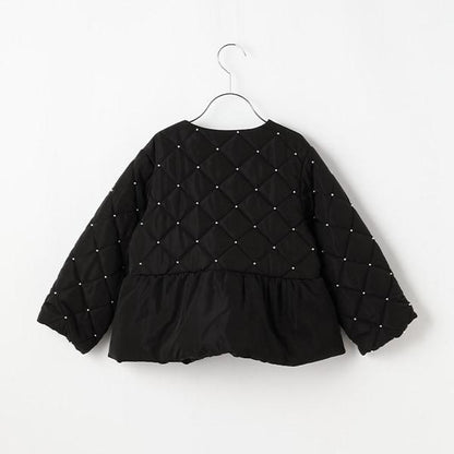 珍珠裝飾菱格短款外套