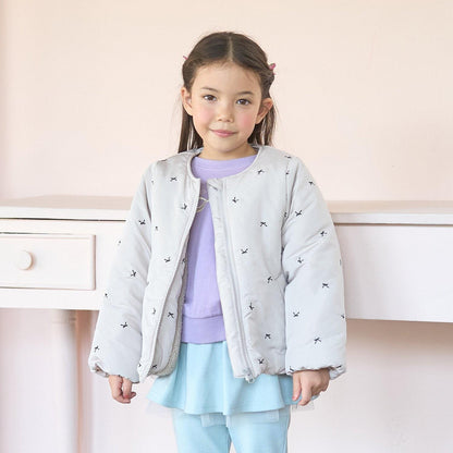 拼色全刺繡無領夾克