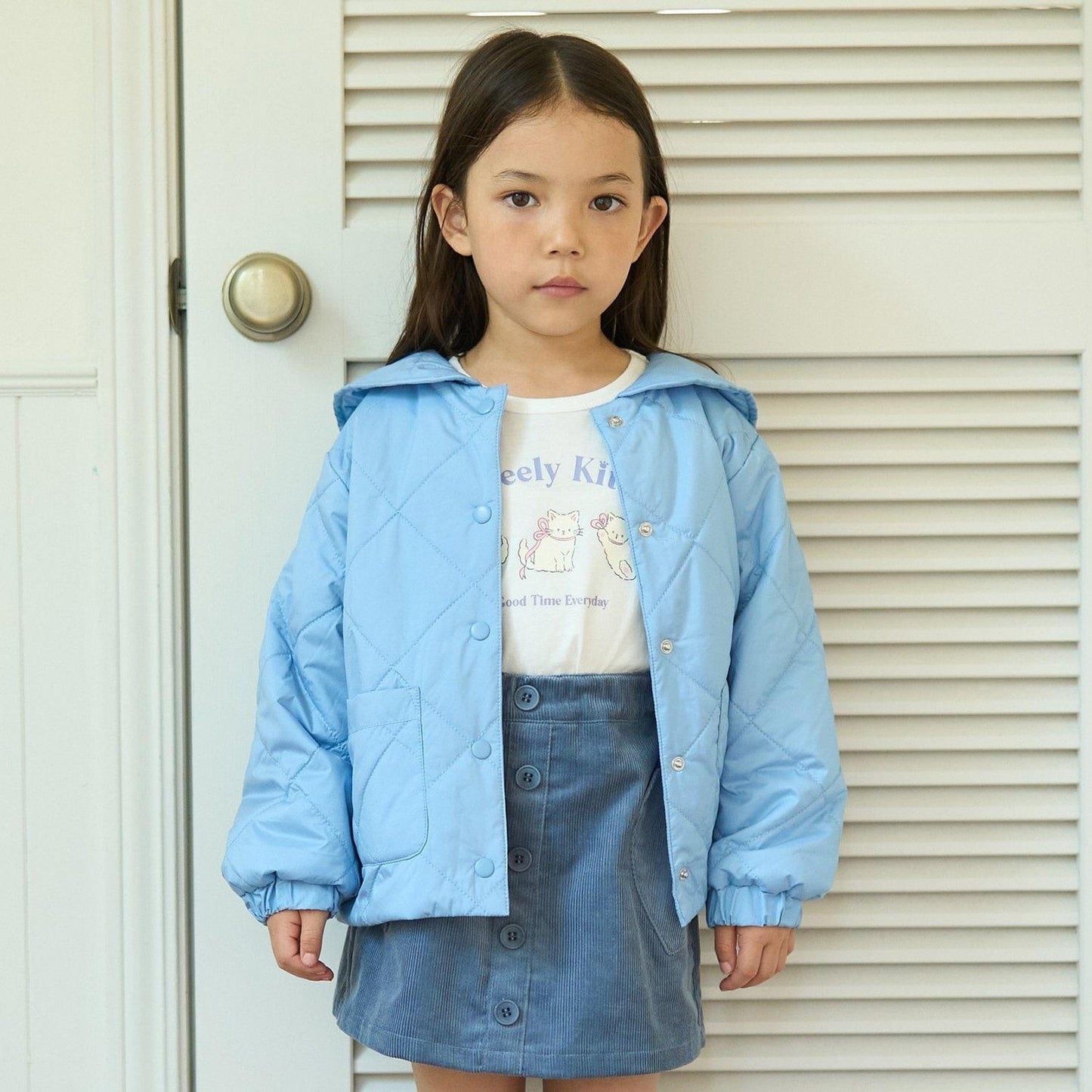 可拆卸水手領夾棉外套